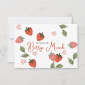 ストロベリーテーマガール誕生日 サンキューカード (正面)