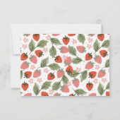 ストロベリーテーマガール誕生日 サンキューカード (裏面)