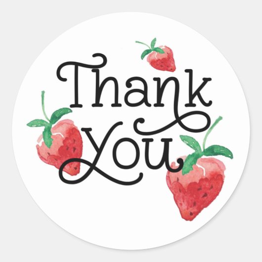 ストロベリーテーマ、誕生日、子供の誕生日 ラウンドシール (正面)