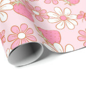 ストロベリーデイジー&バタフライ ラッピングペーパー (ロールコーナー)