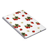 ストロベリーデザインオンホワイトシンプルモダン ノートブック (右側)