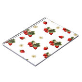 ストロベリーデザインオンホワイトシンプルモダン ノートブック (左側)