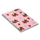 ストロベリーデザインオンレッドジンガムシンプル ノートブック (右側)