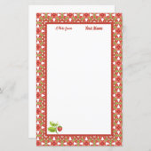 ストロベリーデライトパーソナライズされた文房具 (正面/裏面)