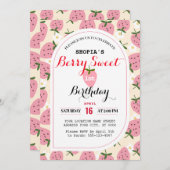 ストロベリーデライトファースト誕生日招待状 招待状 (正面/裏面)