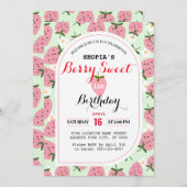ストロベリーデライトファースト誕生日招待状 招待状 (正面/裏面)