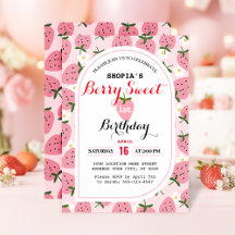 ストロベリーデライトファースト誕生日招待状