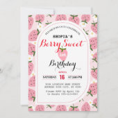 ストロベリーデライトファースト誕生日招待状 招待状 (正面)