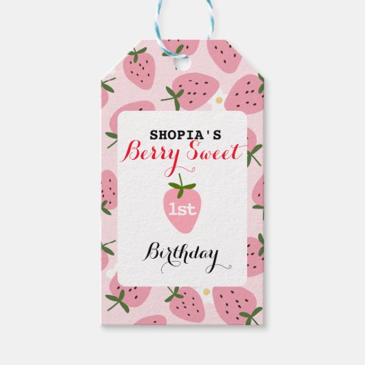 ストロベリーデライトファースト誕生日 ギフトタグ (正面)