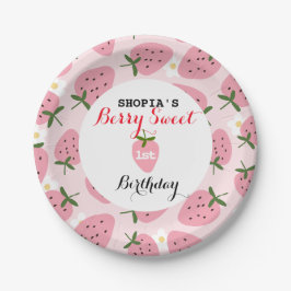 ストロベリーデライトファースト誕生日 ペーパープレート