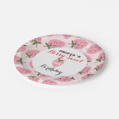 ストロベリーデライトファースト誕生日 ペーパープレート (アングル)