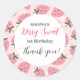 ストロベリーデライトファースト誕生日 ラウンドシール