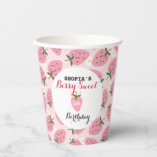 ストロベリーデライトファースト誕生日 紙コップ (正面)