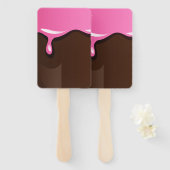 ストロベリートッピング付きアイスクリームバー ハンドファン (正面&裏面)