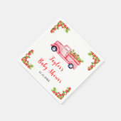 ストロベリートラックのベビーシャワー スタンダードカクテルナプキン (角)