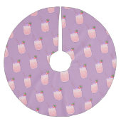 ストロベリードリンクかわいいかわいいピクセルピガーリーンク ブラッシュドポリエステルツリースカート (正面)