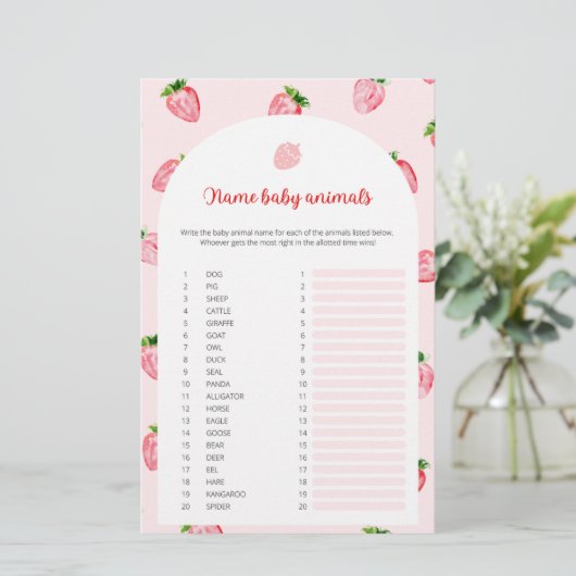 ストロベリーネームベビーアニマルズベビーシャワーゲーム (スタンド正面)