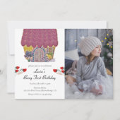 ストロベリーハウスベリーファースト・ガール1st誕生日 招待状 (正面)