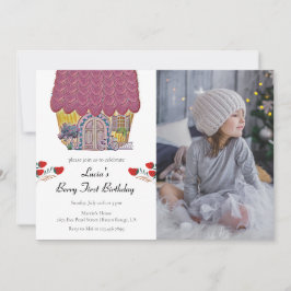 ストロベリーハウスベリーファースト・ガール1st誕生日 招待状
