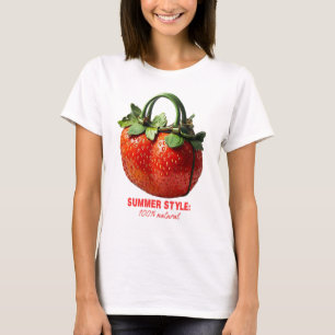 ストロベリーハンドバッグデザイン – 超現実的な夏 Tシャツ