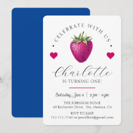 ストロベリーハーツ バースデーガール ホワイト サンキューカード