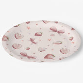 ストロベリーハートラブリボンスター ペーパープレート (アングル)