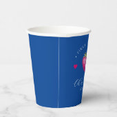 ストロベリーハート誕生日ガールダークブルー 紙コップ (右)