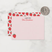 ストロベリーハート ピンクコケット 個人名入り ノートカード (正面/裏面インサイチュ)