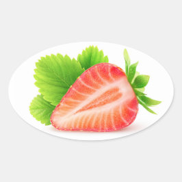 ストロベリーハーフ 楕円形シール