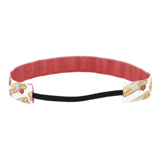 ストロベリーバナナクレープパンケーキフードクフランスのループ アスレチックヘッドバンド (裏面)