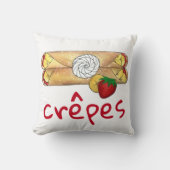 ストロベリーバナナクレープパンケーキフードクフランスのループ クッション (正面)