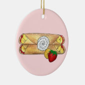 ストロベリーバナナクレープパンケーキフードクフランスのループ セラミックオーナメント (右)