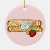 ストロベリーバナナクレープパンケーキフードクフランスのループ セラミックオーナメント (裏面)