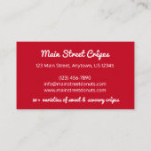 ストロベリーバナナクレープパンケーキフードクフランスのループ 名刺 (裏面)