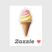 ストロベリーバニラアイスクリームコーン シール (シート)