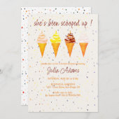 ストロベリーバニラチョコレートスクープブライダルシャワー 招待状 (正面/裏面)