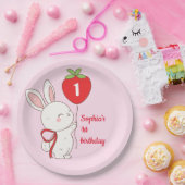 ストロベリーバニーの誕生日 ペーパープレート (パーティー)