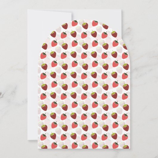 ストロベリーバニーベリーファースト誕生日 招待状 (裏面)