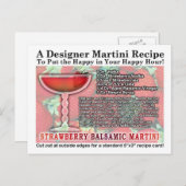 ストロベリーバルサミックマルティーニレシピハガキ ポストカード (正面/裏面)