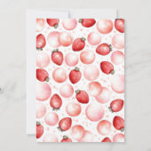 ストロベリーバルーズベリーファースト女子誕生日 招待状 (裏面)