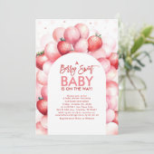 ストロベリーバルーズベリー甘いベビーシャワー 招待状 (スタンド正面)
