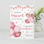 ストロベリーバルーンベビーシャワー 招待状 (スタンド正面)