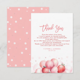 ストロベリーバルーン赤ちゃんシャワー小さいありがとう サンキューカード