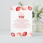 ストロベリーバルーン赤ちゃんシャワー小さいありがとう サンキューカード (スタンド正面)