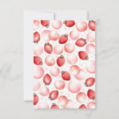 ストロベリーバルーン赤ちゃんシャワー小さいありがとう サンキューカード (裏面)