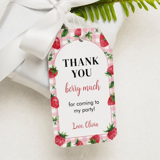 ストロベリーバースデーパーティーありがとうラベル ギフトタグ