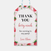 ストロベリーバースデーパーティーありがとうラベル ギフトタグ (正面)