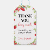 ストロベリーバースデーパーティーありがとうラベル ギフトタグ (正面)