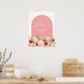 ストロベリーバースデーパーティーまたはベビーシャワーへようこそ ポスター (キッチン)