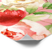 ストロベリーバースデーパーティーまたはベビーシャワーへようこそP ポスター (角)